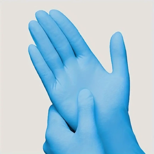 100pcs Disposable Nitrile Gloves - 6 Mil Durable, Waterproof Household Cleaning Gloves for Kitchen, Tattoo, Hair Dyeing, Pet Care, Beauty Salons, and