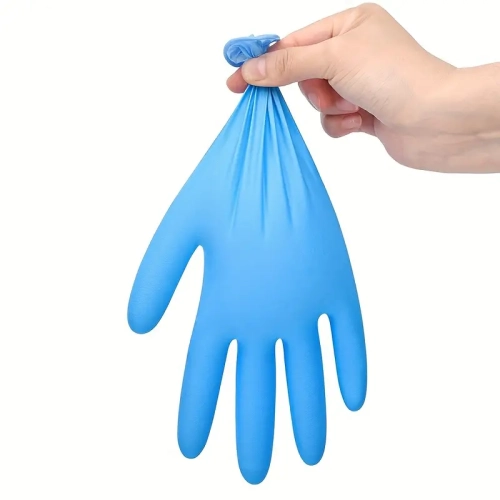 100pcs Disposable Nitrile Gloves - 6 Mil Durable, Waterproof Household Cleaning Gloves for Kitchen, Tattoo, Hair Dyeing, Pet Care, Beauty Salons, and