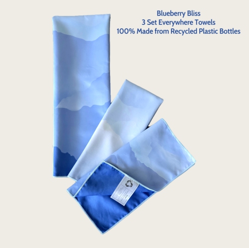 ROAM 3 Set Everywhere Towels 100% Sustainable GRS Certified | Blueberry Bliss