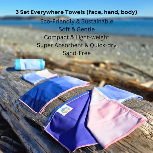 ROAM 3 Set Everywhere Towels 100% Sustainable GRS Certified | Blueberry Bliss