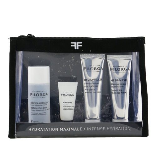 FILORGA  Intense Hydration Set: Micellar Solution 50Ml+Hydra-Hyal 7Ml+Hydra-Filler 30Ml+Meso Mask 30Ml+Bag 4PCs+1Bag