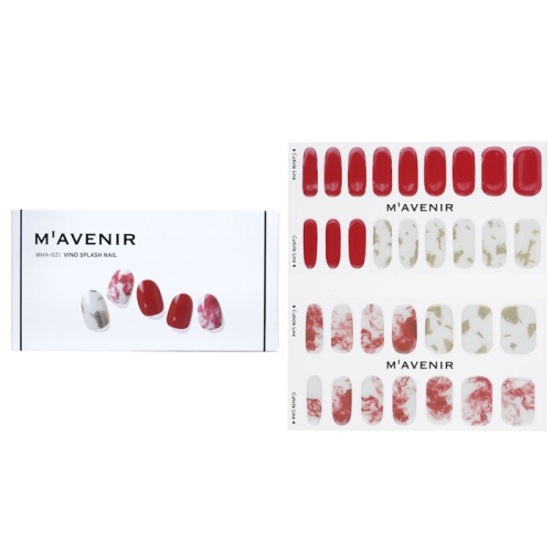 Nail Sticker - # Vino Splash Nail 32pcs