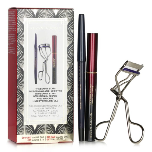 KEVYN AUCOIN  The Beauty Stars: Eye Defining Lash + Liner Trio: 1X Eyelash Curler + 1X Mascara + 1X Eyeliner 3PCs