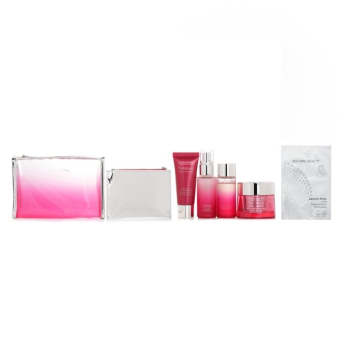 ESTEE LAUDER  Nutritious Super-Pomegranate Reveal A Rosy Radiance Set: Moisture Creme+ Milky Lotion Light+ Lotion+ Cleansing Foam ... 4PCs+2Bags