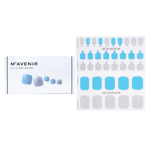 Nail Sticker - # Dusty Blue Pedi 36pcs