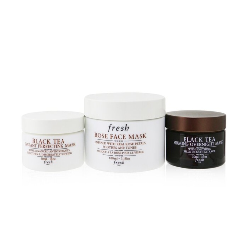 Face Mask Set: 1x Rose Face Mask - 100ml/3.3oz + 1x Black Tea Firming Overnight Mask - 30ml/1oz + 1x Black Tea Instant Perfecting Mask - 30ml/1oz 3pcs