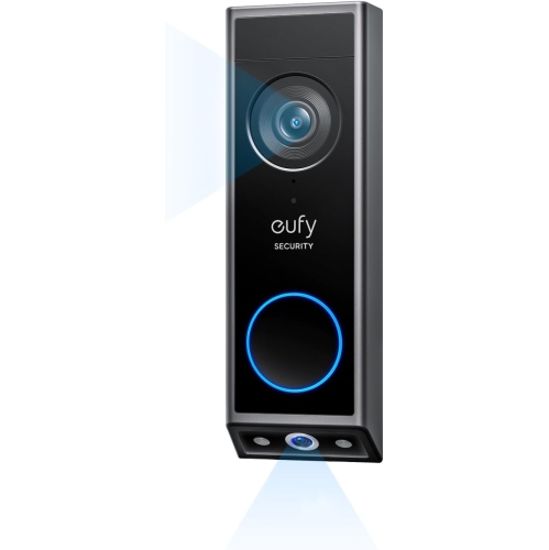 eufy Security Video Doorbell E340, Security Camera Doorbell, Dual Cameras, 2K HD, Color Night Vision, Wired/Battery, Compatible with HomeBase S380, N