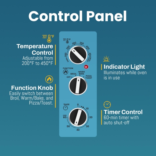 Elite Gourmet ETO2530M Double French Door Countertop Toaster Oven, Bake, Broil, Toast, Keep Warm, Stainless Steel & Bl..