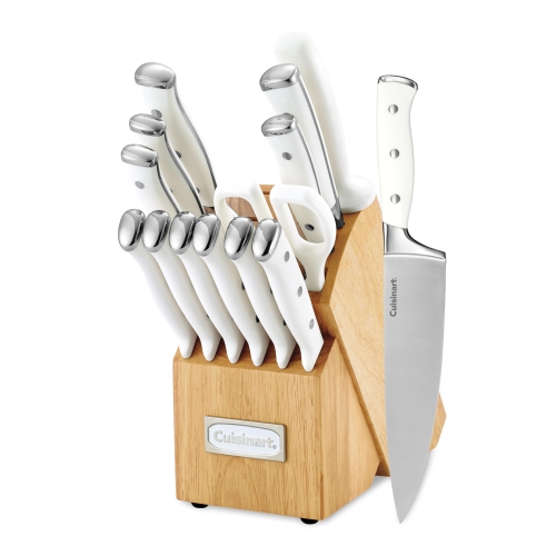 CUISINART  C77Wtr-15P Classic Forged Triple Rivet, 15-Piece Knife Set With Block, Superior High-Carbon Stainless Steel