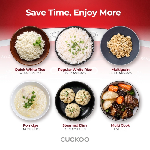 CUCKOO CR-0655F | 6-Cup Micom Rice Cooker | 12 Menu Options: White Rice, Brown Rice & More