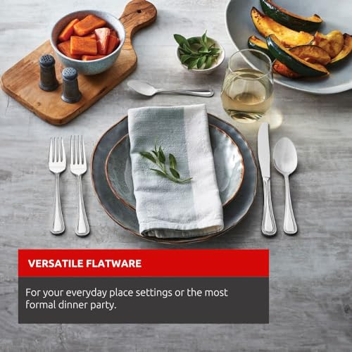 Lagostina Siena 20pc Serving Dinner Flatware Set, Stainless Steel Cutlery, 5-Pieces (Salad Fork, Dinner Fork