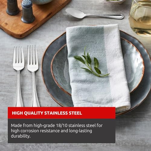 Lagostina Siena 20pc Serving Dinner Flatware Set, Stainless Steel Cutlery, 5-Pieces (Salad Fork, Dinner Fork