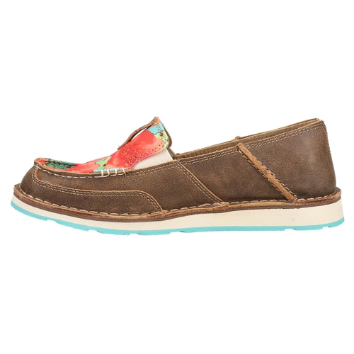 ARIAT  Women's Cruiser Boat Shoe, Bare Brown/prickly Pear, 8 In Multicolor