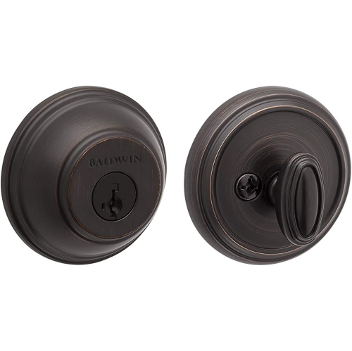 BALDWIN  380 Rdb 11P Smt Cp Rcal Single Cylinder Round Deadbolt Featuring Smartkey, Venetian Bronze