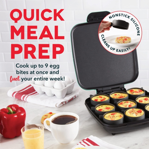 DASH Sous Vide Style Family Size Egg Bite Maker for Breakfast Bites, Sandwiches, Healthy Snacks or Desserts, Aqua