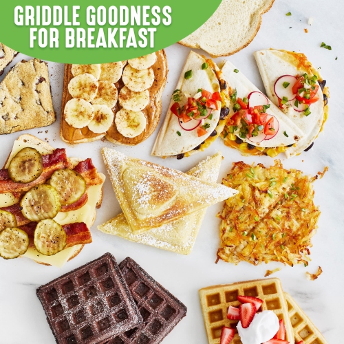 GreenLife Electric Waffle Sandwich Maker, Toaster, Panini Press with Healthy Ceramic Nonstick Plates, Perfect