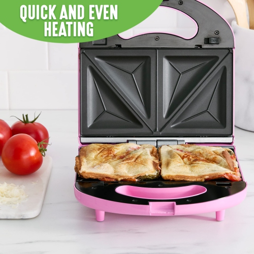 GreenLife Electric Waffle Sandwich Maker, Toaster, Panini Press with Healthy Ceramic Nonstick Plates, Perfect