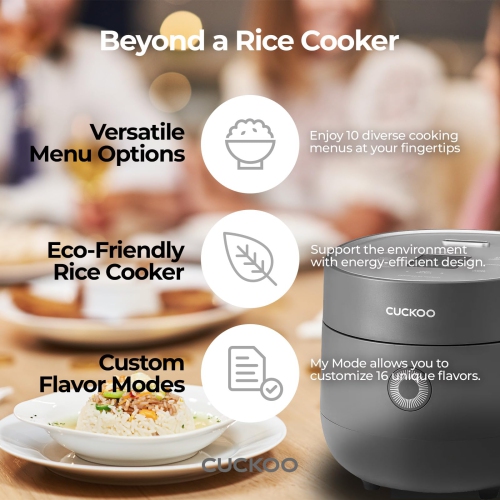 CUCKOO CR-0675FG 6-Cup Micom Rice Cooker with Nonstick Inner Pot, 13 Menu Modes, LCD Display, Fuzzy Logic Tech, Auto Clean