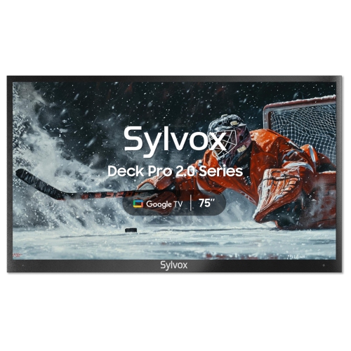 SYLVOX  " Outdoor Tv, 75"" Google System Smart Tv Built-In Google Assistant, Chormecast, 4K 1000Nits Outside Television, Ip55 Waterproof Tv For
