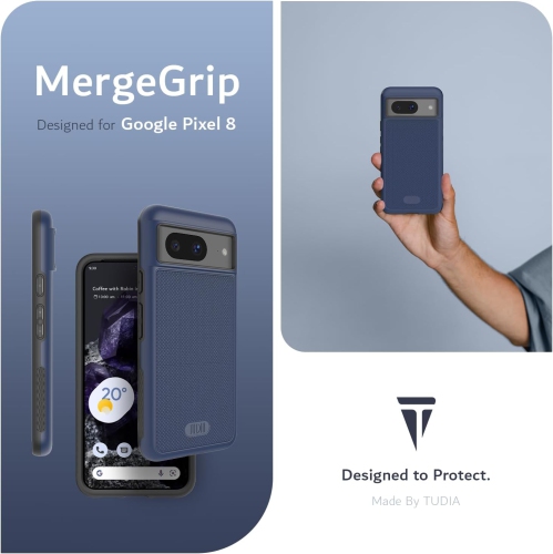 TUDIA MergeGrip Google Pixel 8 Case Military Grade - Indigo Blue