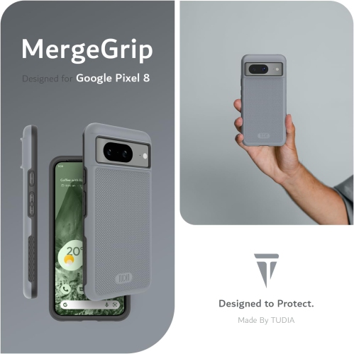 TUDIA MergeGrip Google Pixel 8 Case Military Grade - Hazel Gray