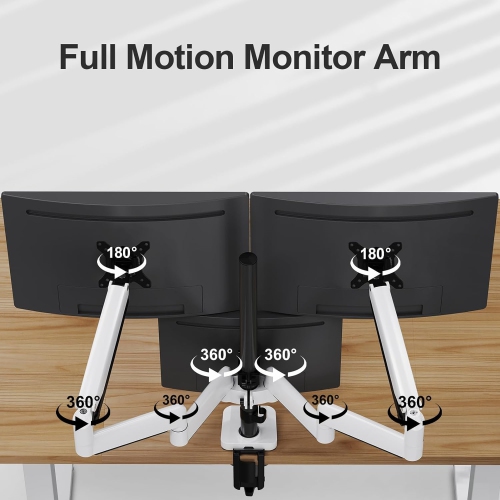 Triple Monitor Mount, 3 Monitor Desk Mount for There Screens up to 32 Inch, Full Motion Gas Spring Triple Monitor Stand, Heavy Duty Monitor Arm Hold
