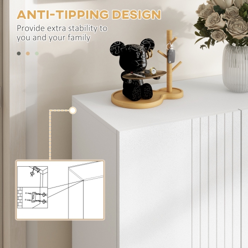 HOMCOM Modern Shoe Cabinet with Soft-Close Doors, 15-20 Pair Footwear Shoe Storage Cabinet with Adjustable Shelves and Metal Legs for Entryway,