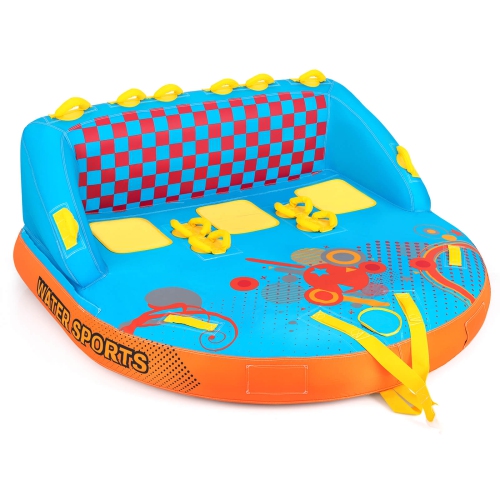 Image 1 de 10.. Bouée tractable Costway pour Boating 3 Riders avec points de remorquage avant et arrière pour le Rider de remorquage