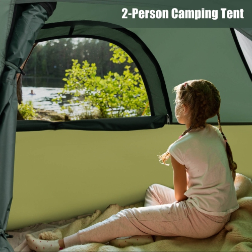 Costway 2-person Camping Tent Lightweight Outdoor Tent with Removable Rain Fly Carrying Bag