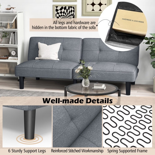 Canapé-lit transformable repliable de Costway avec dossier ajustable à 6 positions