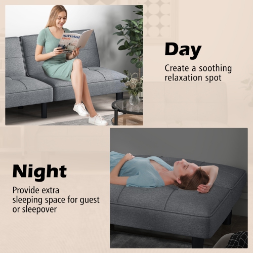 Canapé-lit transformable repliable de Costway avec dossier ajustable à 6 positions