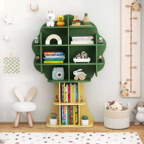 Meuble de rangement à 6 niveaux pour jouets avec tablettes ouvertes pour enfants Tree de Costway