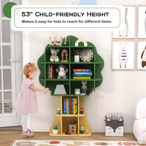 Meuble de rangement à 6 niveaux pour jouets avec tablettes ouvertes pour enfants Tree de Costway