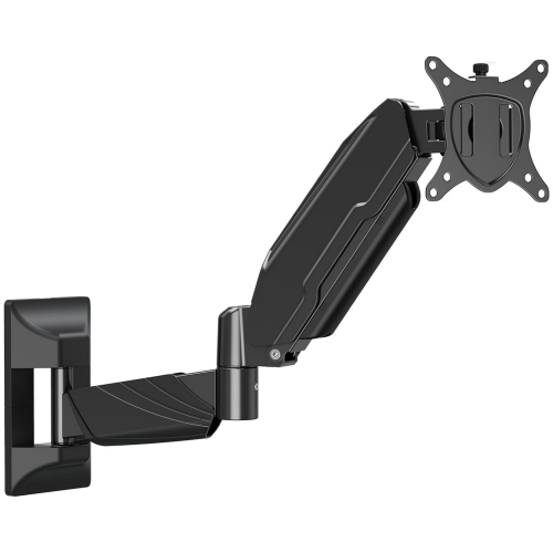 Monitor Wall Mount for 13 to 32 Inch Computer Screens, Single Monitor Arm with Tilt/Swivel/Rotation Adjustable, Gas Spring Wall Monitor Mount Holds
