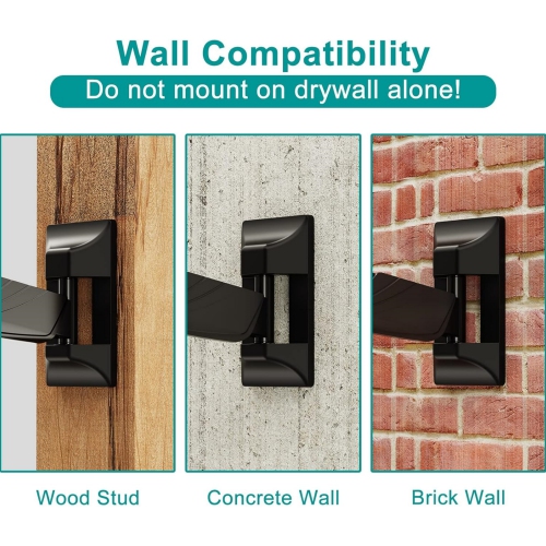 Monitor Wall Mount for 13 to 32 Inch Computer Screens, Single Monitor Arm with Tilt/Swivel/Rotation Adjustable, Gas Spring Wall Monitor Mount Holds