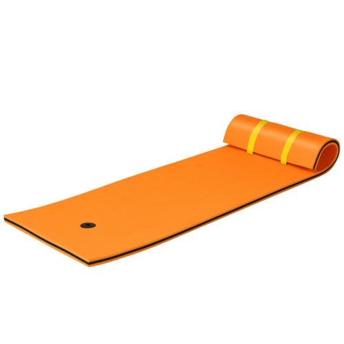 GYMAX  83" X 26" 3-Layer Floating Pad Mat Water Sports Recreation Relaxing In Orange