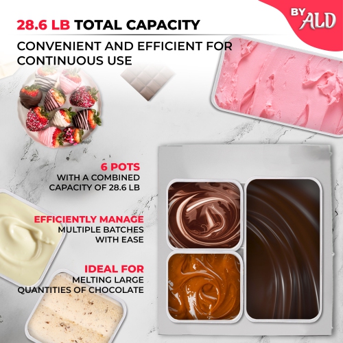 A-CM4S Chocolate Melting Pot | Electric Food Warmer | Professional Candy Melter | 110V