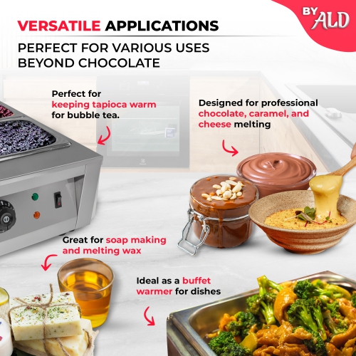 A-CM4S Chocolate Melting Pot | Electric Food Warmer | Professional Candy Melter | 110V