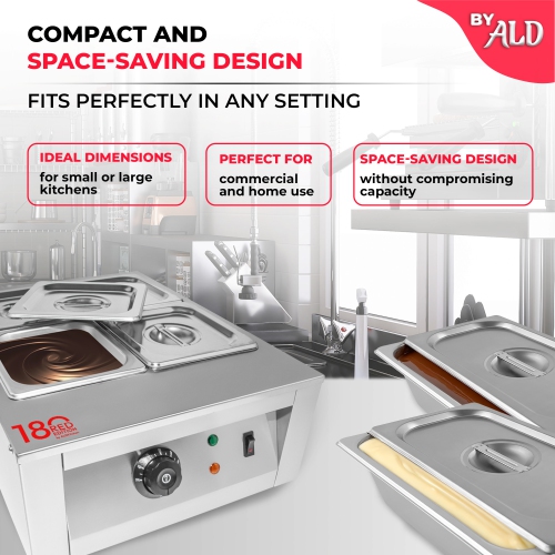 A-CM4S Chocolate Melting Pot | Electric Food Warmer | Professional Candy Melter | 110V