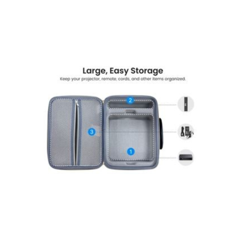 Dangbei Atom Laser Portable Projector, Google TV, 1200 ISO Lumens 180", 1080p, HDR10 & Google Assistant Voice Control and Carry Case Bundle