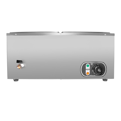 Aldkitchen bain marie steam warmer | electric buffet food warmer | stainless steel | 2 tanks | 110v