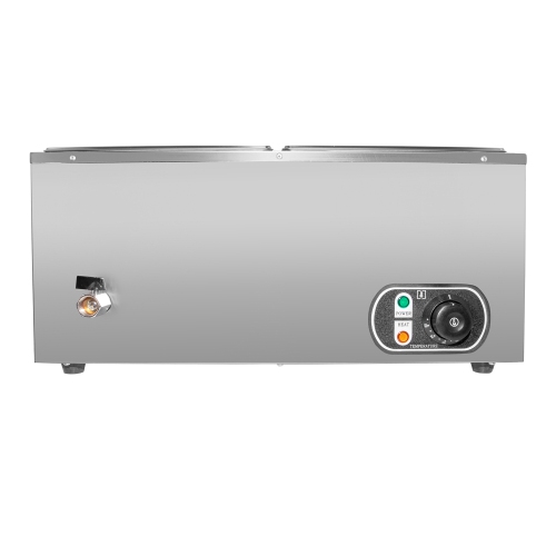 A-HB1V-2 Bain Marie Steam Warmer | Electric Buffet Food Warmer | 2 Tanks | 110V