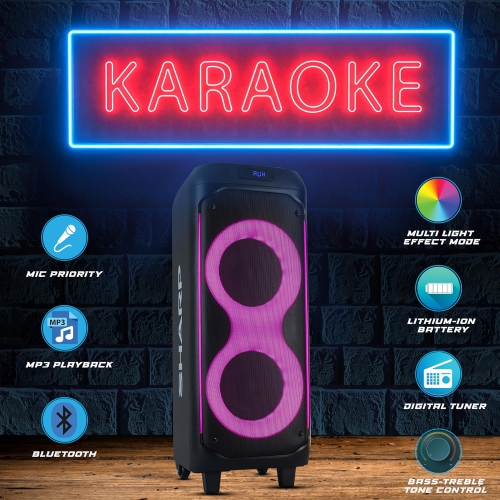 Sharp Party Speaker System with Microphone - Bluetooth Portable Loud Speaker