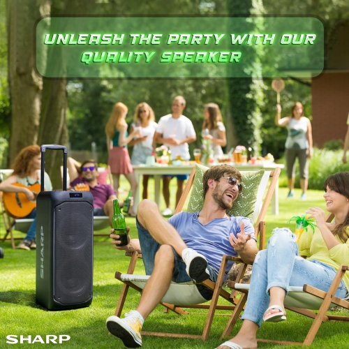 Sharp Party Speaker System with Microphone - Bluetooth Portable Loud Speaker