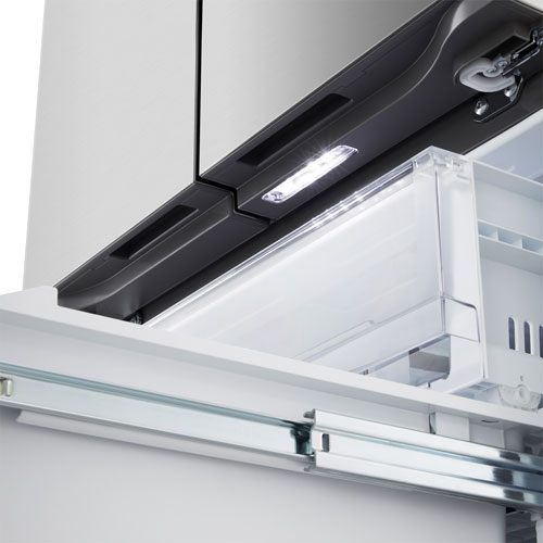 Réfrigérateur à deux portes 25 pi³ 33 po avec machine à glaçons automatique de LG - Argenté platine