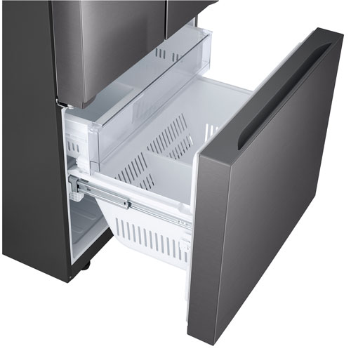 Réfrigérateur à 3 portes 25,1 pi³ 33 po avec machine à glaçons automatique de LG - Inox noir