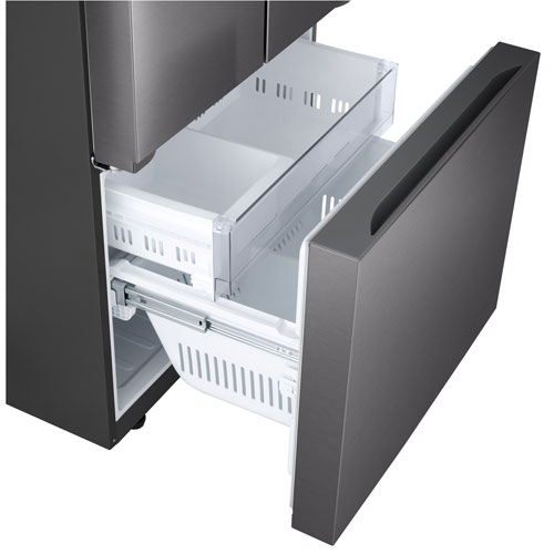 Réfrigérateur à 3 portes 25,1 pi³ 33 po avec machine à glaçons automatique de LG - Inox noir