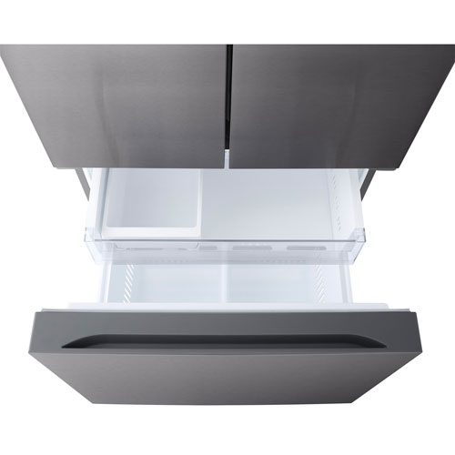 Réfrigérateur à 3 portes 25,1 pi³ 33 po avec machine à glaçons automatique de LG - Inox noir