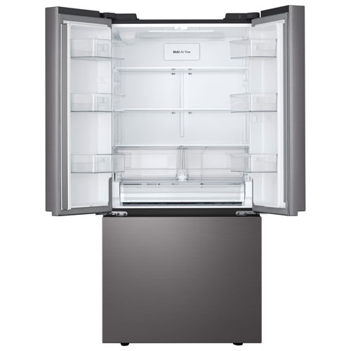 Réfrigérateur à 3 portes 25,1 pi³ 33 po avec machine à glaçons automatique de LG - Inox noir