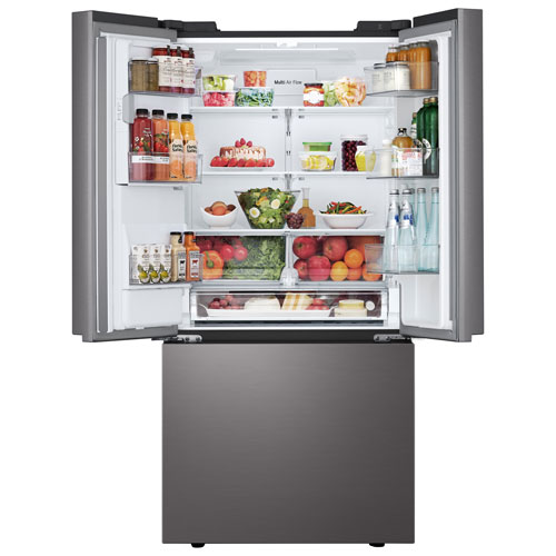 LG 33" 24.5 Cu. Ft. 3-door French Door Refrigerator with Water & Ice Dispenser - Black Stainless